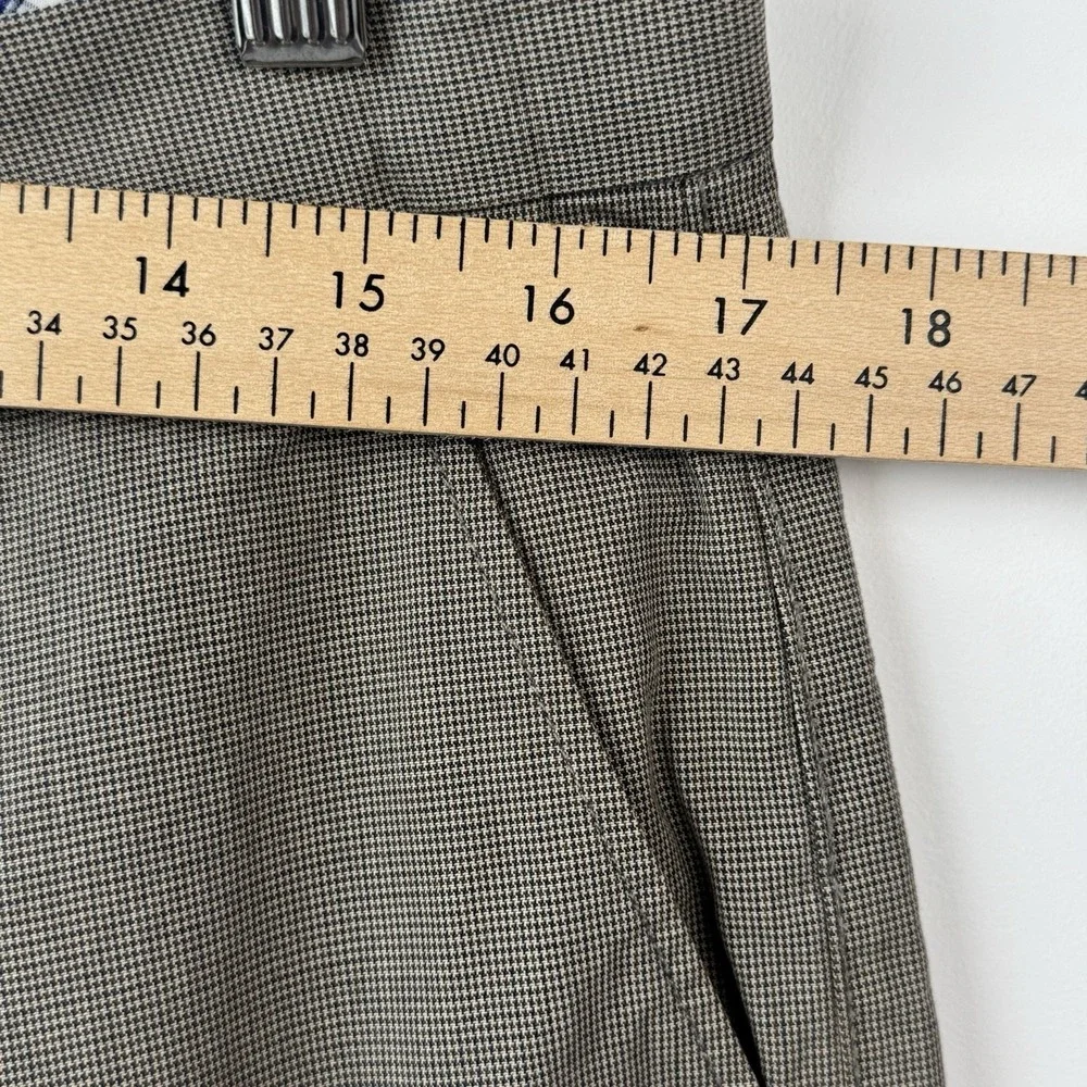 Banana Republic Kentfield Pants Mens 33x32 Brown Houndstooth Straight Flat Front